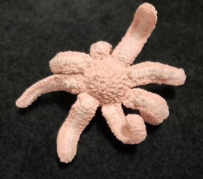 Pink and white crocheted Octopus. - image2